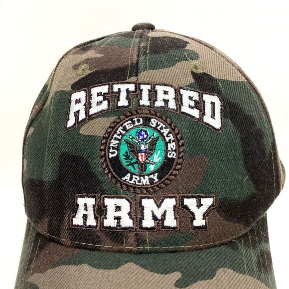 Rapid Dominance - Retired Army - United States Army - Green Camo Hat - Acrylic - Picture 4 of 10